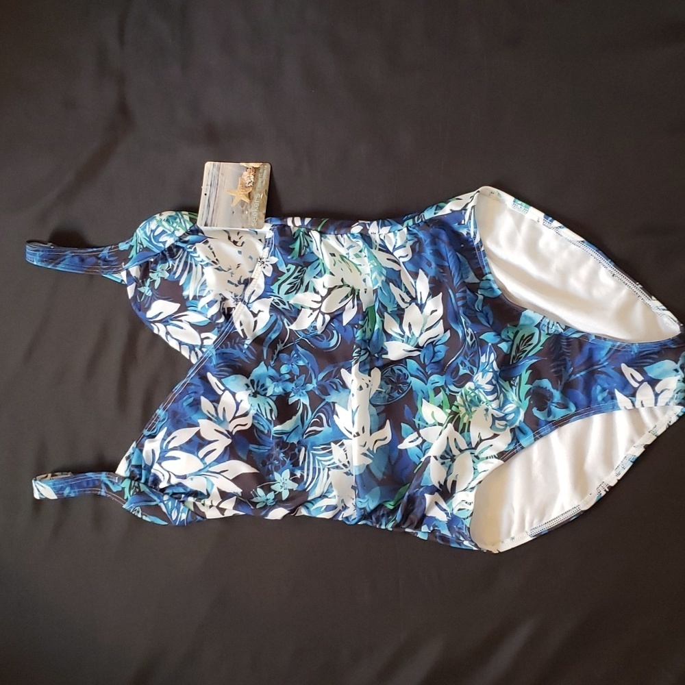 Seekers Essentials Australia blue floral swimsuit, size 10
